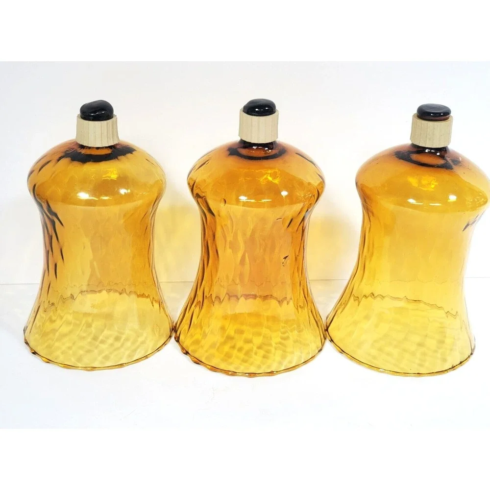 Vintage Votive‎ Cups  Amber Glass Peg Candles Home Interiors New Grippers QTY 3